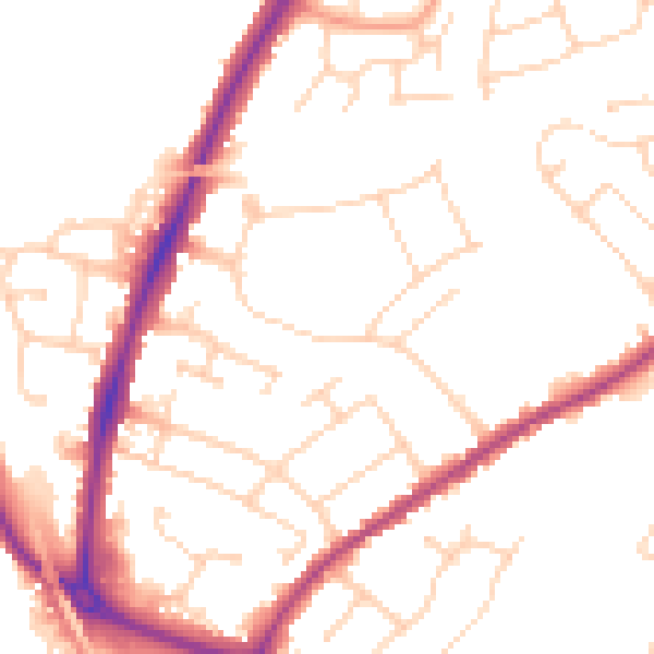 Daytime road noise heatmap for CO4 0DA