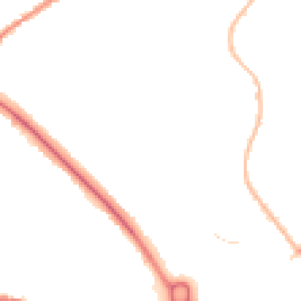 Night-time road noise heatmap for CO4 3QU