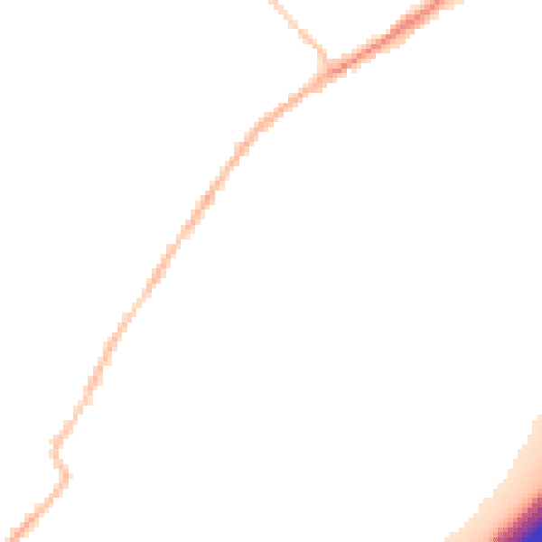Night-time road noise heatmap for CO5 9DT