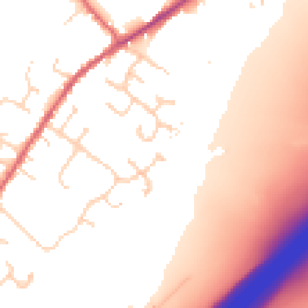 Daytime road noise heatmap for CO5 9PJ