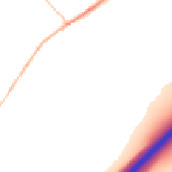 Night-time road noise heatmap for CO5 9PJ