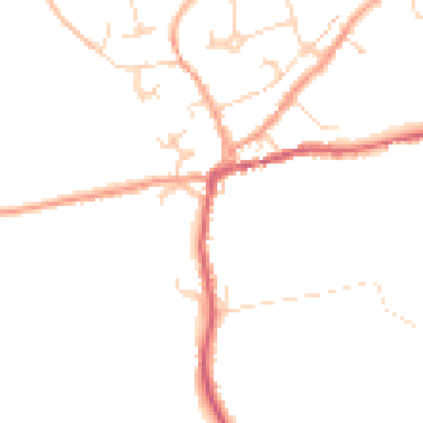 Daytime road noise heatmap for CO6 1NP