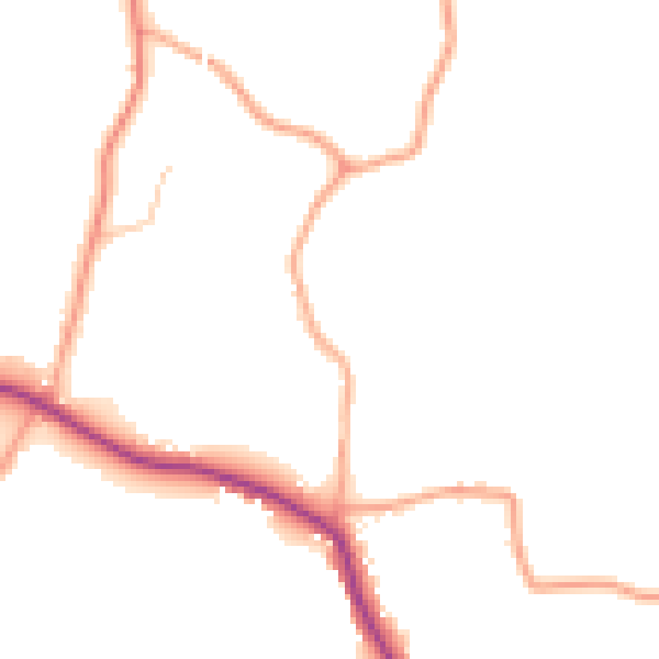 Daytime road noise heatmap for CO6 2DN
