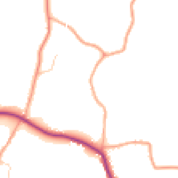 Daytime road noise heatmap for CO6 2DP