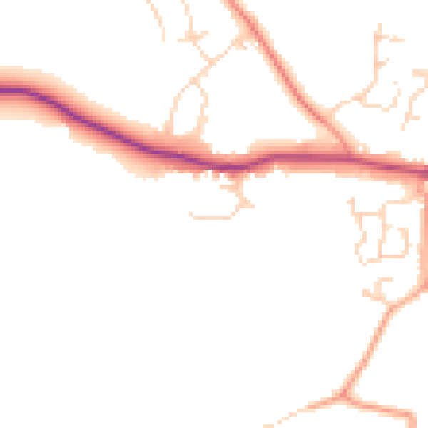 Daytime road noise heatmap for CO6 2NX