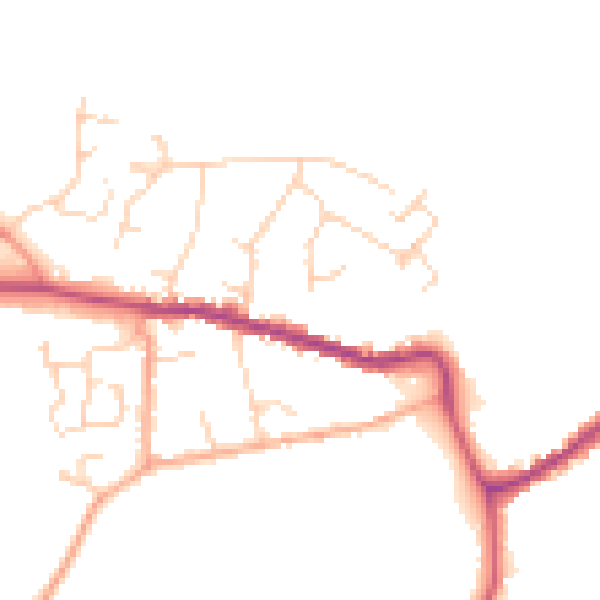 Daytime road noise heatmap for CO6 2SH
