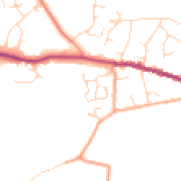 Daytime road noise heatmap for CO6 2SW