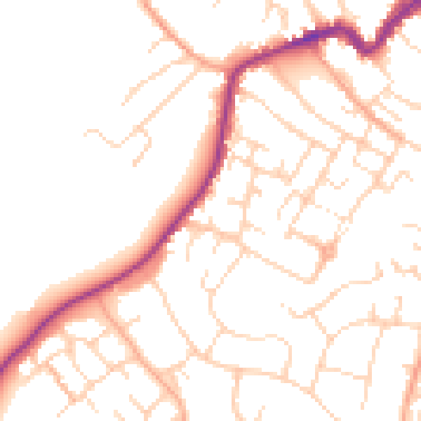 Daytime road noise heatmap for CO9 1AE