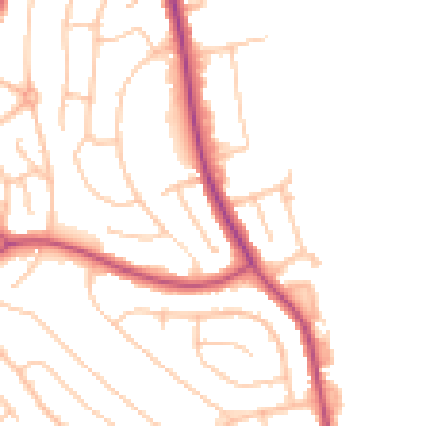 Daytime road noise heatmap for CR0 0AA