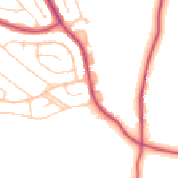 Daytime road noise heatmap for CR0 0AD