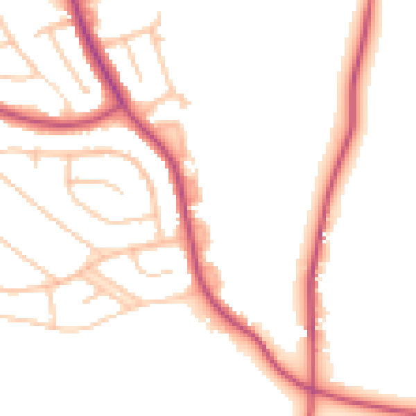 Daytime road noise heatmap for CR0 0AG