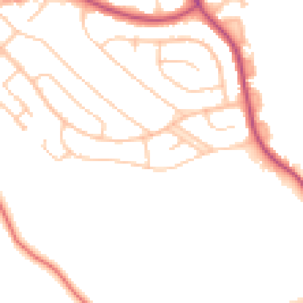 Daytime road noise heatmap for CR0 0AR