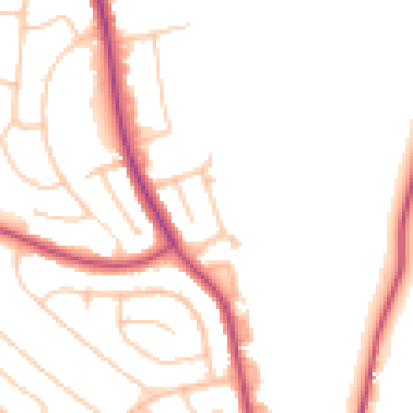 Daytime road noise heatmap for CR0 0AS