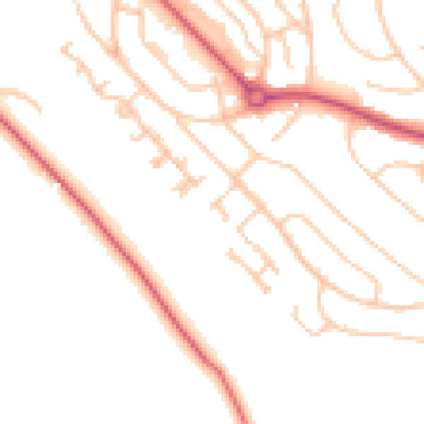 Daytime road noise heatmap for CR0 0BD
