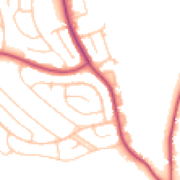 Daytime road noise heatmap for CR0 0BQ