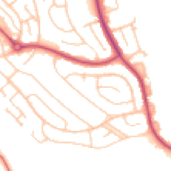 Daytime road noise heatmap for CR0 0BT