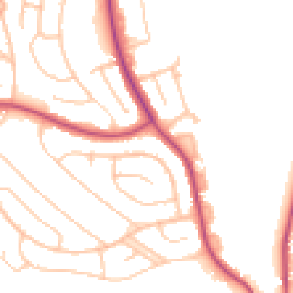 Daytime road noise heatmap for CR0 0BU