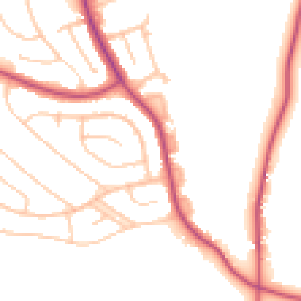 Daytime road noise heatmap for CR0 0BW