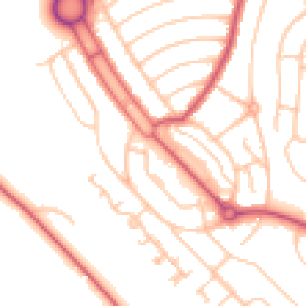 Daytime road noise heatmap for CR0 0DF