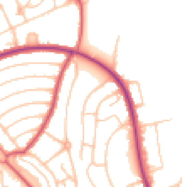 Daytime road noise heatmap for CR0 0HR