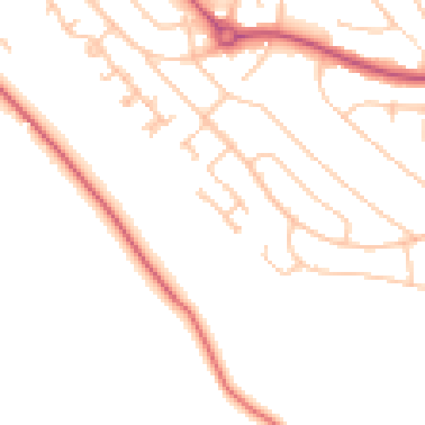 Daytime road noise heatmap for CR0 0JT