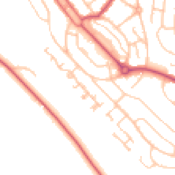 Daytime road noise heatmap for CR0 0LT