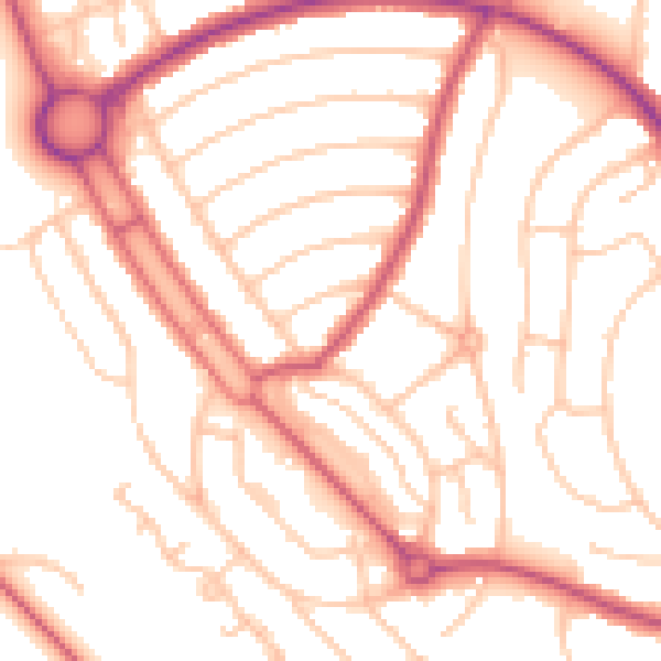 Daytime road noise heatmap for CR0 0ND