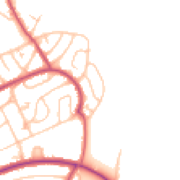 Daytime road noise heatmap for CR0 0PP