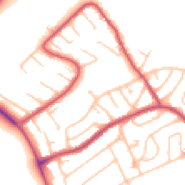 Daytime road noise heatmap for CR0 0SH