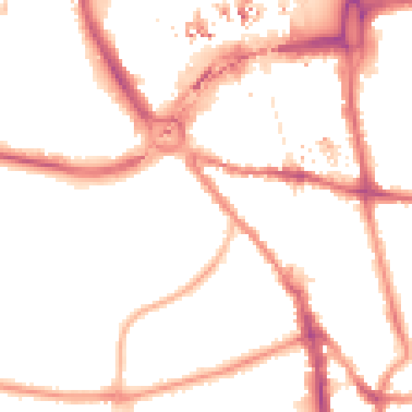 Night-time road noise heatmap for CR0 1AD