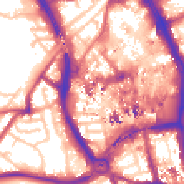 Daytime road noise heatmap for CR0 1AX
