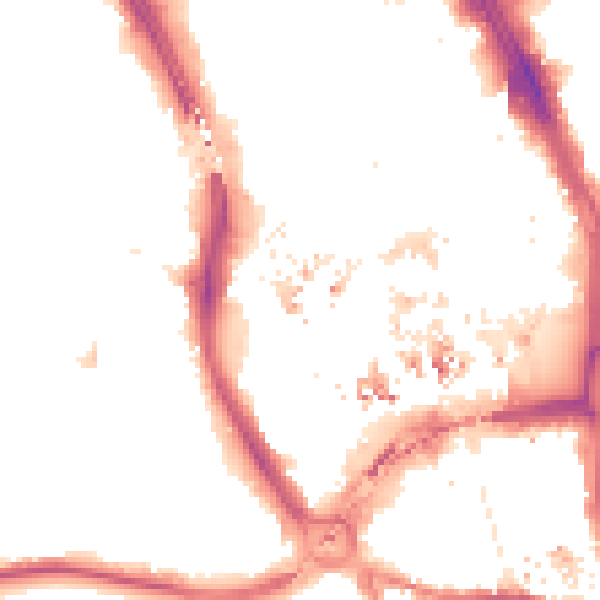 Night-time road noise heatmap for CR0 1AX