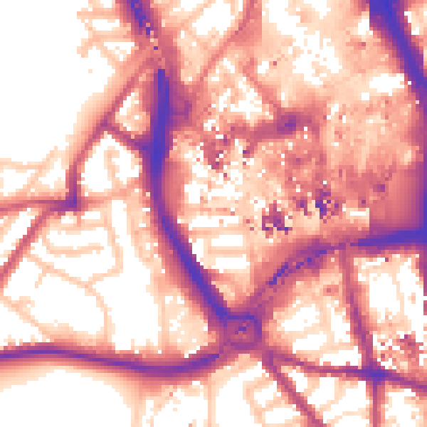 Daytime road noise heatmap for CR0 1AY