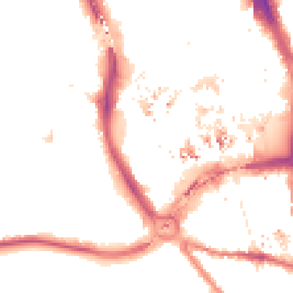 Night-time road noise heatmap for CR0 1AY