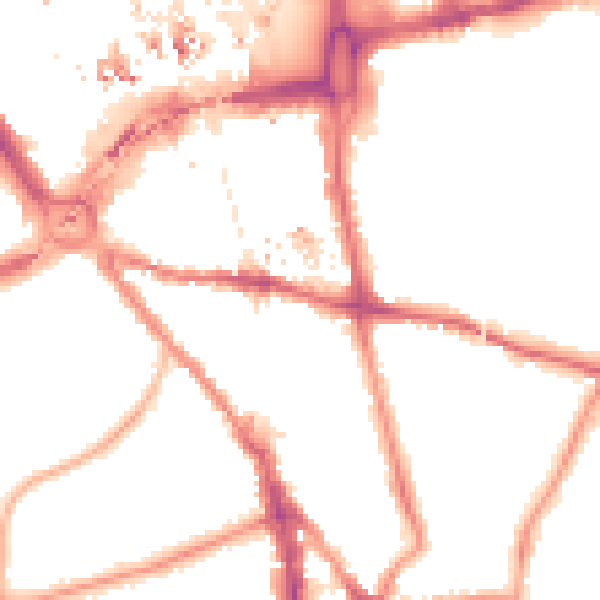 Night-time road noise heatmap for CR0 1EL