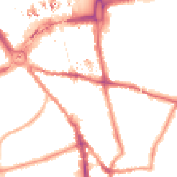 Night-time road noise heatmap for CR0 1EN