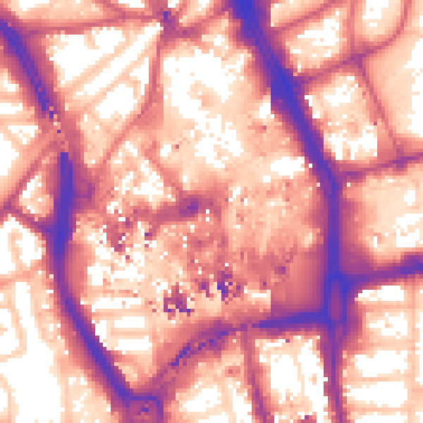 Daytime road noise heatmap for CR0 1FB