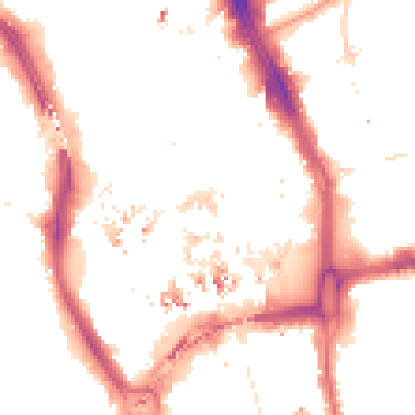 Night-time road noise heatmap for CR0 1FB