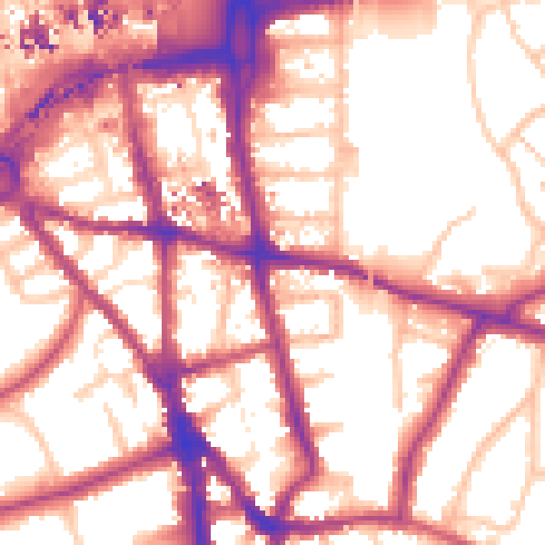 Daytime road noise heatmap for CR0 1HH