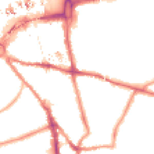Night-time road noise heatmap for CR0 1HH