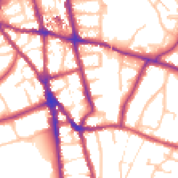 Daytime road noise heatmap for CR0 1HP