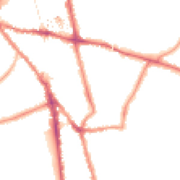 Night-time road noise heatmap for CR0 1HP