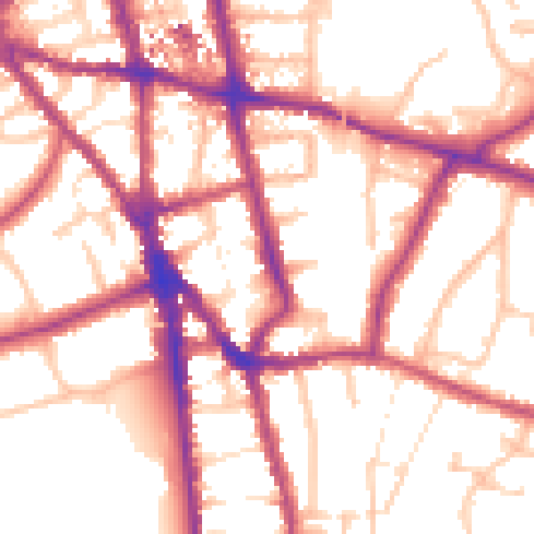 Daytime road noise heatmap for CR0 1HQ