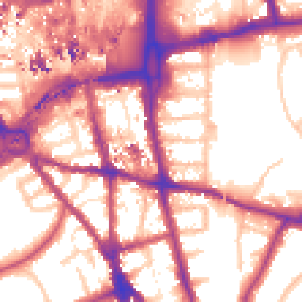 Daytime road noise heatmap for CR0 1JB