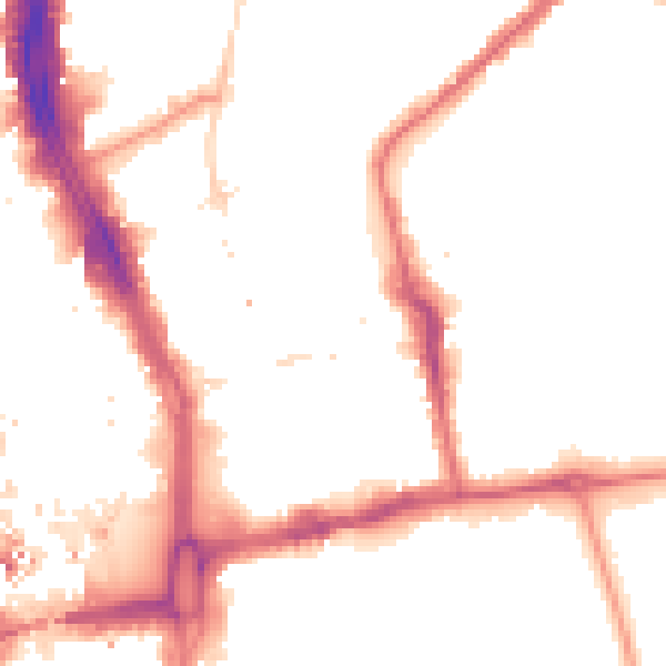 Night-time road noise heatmap for CR0 1LF