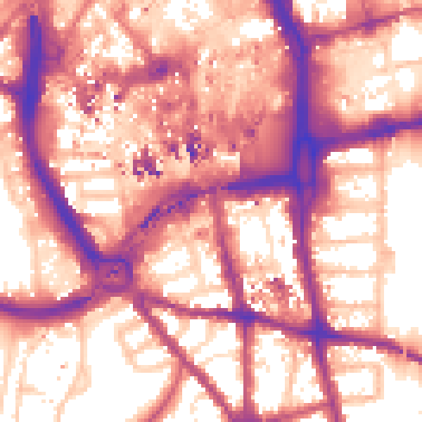 Daytime road noise heatmap for CR0 1ND