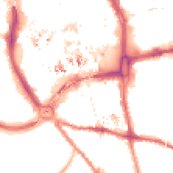 Night-time road noise heatmap for CR0 1ND