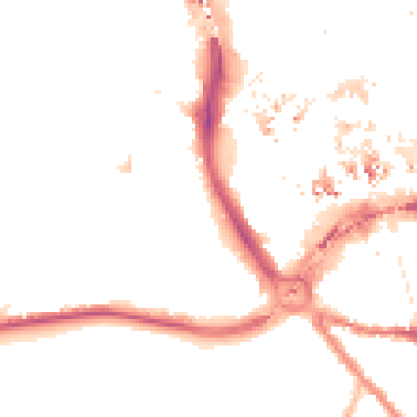 Night-time road noise heatmap for CR0 1RR