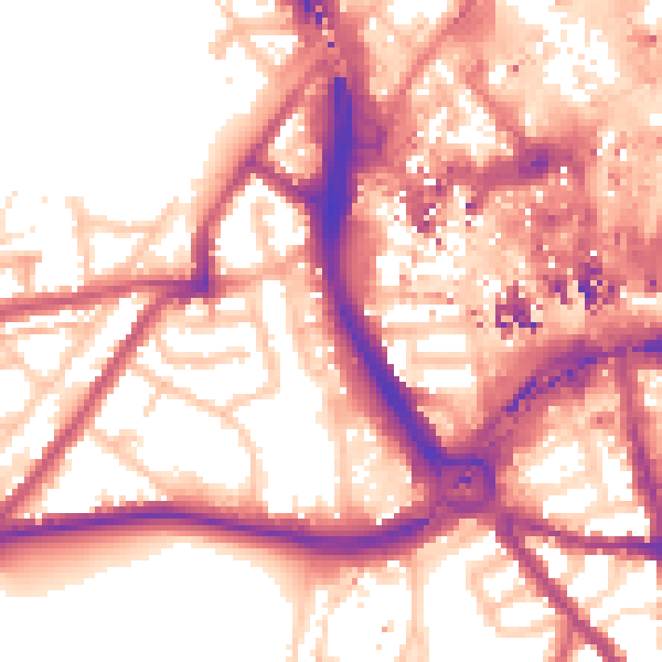 Daytime road noise heatmap for CR0 1RS