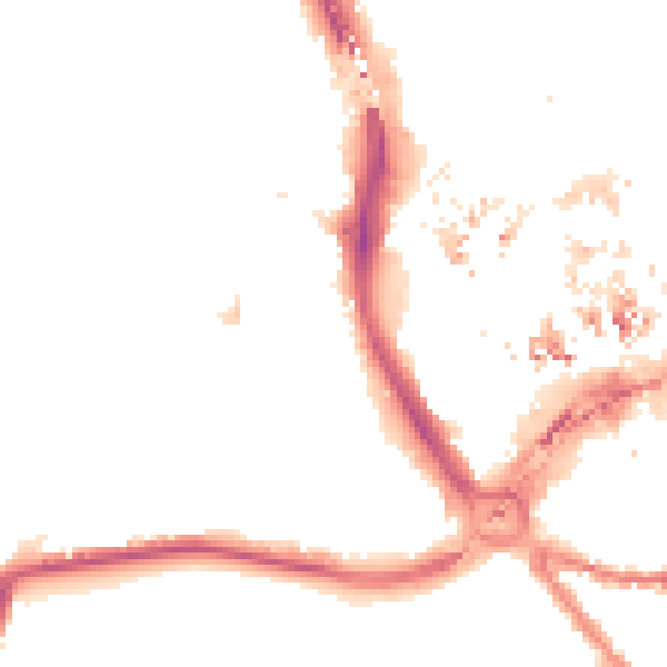 Night-time road noise heatmap for CR0 1RU